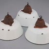 Hungarian Vintage White Enamel Factory Pendant Lights