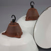 Hungarian Vintage White Enamel Factory Pendant Lights