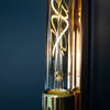 The new copper and brass linear wall light features an LED Edison tube. A modern industrial wall fixture with worldwide shipping available