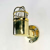 Shop for a small brass nautical wall light. Reclaimed from old ships and restored. This small vintage wall light features a brass cage and tempered glass which covers and protects the lamp holder. Can be used both as small indoor lighting or small outdoor lighting