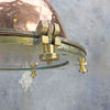 Vintage industrial Copper & brass cargo ceiling light restored for use in modern interiors and compatible with LED light bulbs