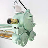 Vintage industrial strip light in matte duck egg green fitted with dimmable Edison LED tubes, reclaimed from the engine rooms of cargo ships. Made in the 1970's by South Korean manufacturer, Daeyang. Extensively refurbished with dimmable LED Edison tubes and a matte paint finish. These ceiling lights are ready to install in contemporary interiors.
