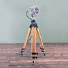 The Moneypenny small industrial floor lamp is a beautifully compact and unique vintage floor lamp. Paired with an extendable solid wood Billingham tripod to create a characterful vintage industrial tripod floor lamp