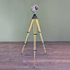The Moneypenny industrial style floor lamp is a beautifully compact and unique vintage floor lamp. Paired with an extendable solid wood Billingham tripod to create a characterful vintage industrial tripod floor lamp