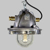 Vintage industrial mini pendant light manufactured by Legrand made circa 1980-1990. An explosion proof aluminium small ceiling light restored by Loomlight to be used in modern interiors.