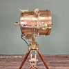 Shop the brass daylight signal lamp. A morse code light reclaimed from Navy ships. Paired with a Stanley of London tripod to create a bespoke signal light tripod floor lamp.