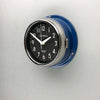 Navy Blue nautical wall clock salvaged and restored with Quartz silent sweep seconds hand movement meaning this clock is non-ticking.