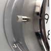 Grey nautical wall clock with quartz silent sweep seconds hand movement meaning no ticking. The silent wall clock has a white face with black digits and is 20cm diameter. Classic wall clock to suit any interior.