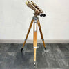Vintage Nikon 15x80 4 degree naval binoculars finished with bronze veneer and wooden tripod.