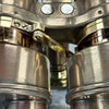 Nikon 15 x 80 4 degree naval vintage binoculars finished with bronze veneer and wooden tripod.