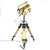 British brass vintage marine searchlight wooden tripod floor lamp