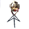 Reclaimed Industrial Copper & Brass Searchlight Tripod Floor Lamp