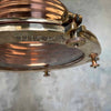 small vintage industrial copper cargo ceiling light with LED light bulb. Original Wiska light fixture professionally restored by Loomlight