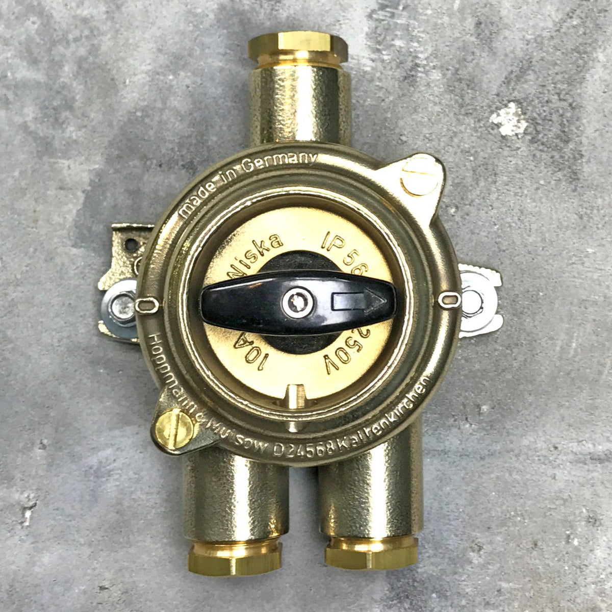 Industrial Brass Light Switch by Wiska 3 Port