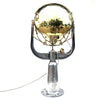 Large vintage industrial british brass & aluminium searchlight floor lamp
