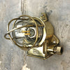 Nautical vintage industrial brass outdoor bulkhead wall light by Brasuk