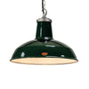Enamel Green Factory Pendant Light. Traditional 16" Factory Ceiling Light by Thorlux