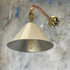 Vintage industrial Ivory & copper cantilever wall Light
