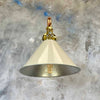 Vintage industrial Ivory & copper cantilever wall Light