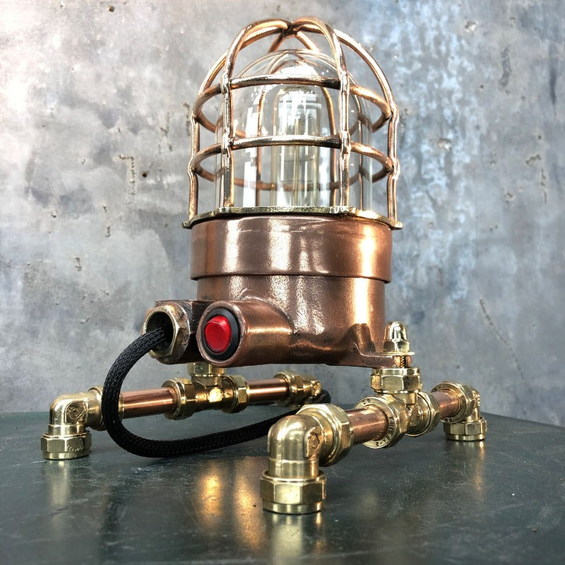 Retro industrial Copper and Brass steampunk style Table Lamp
