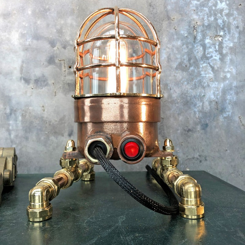 Retro industrial Copper and Brass steampunk style Table Lamp