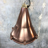 copper vintage industrial ceiling pendant light, conical shaped.