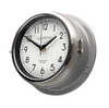 Grey nautical wall clock with quartz silent sweep seconds hand movement meaning no ticking. The silent wall clock has a white face with black digits and is 20cm diameter. Classic wall clock to suit any interior.
