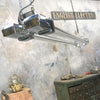 Large retro industrial aluminium ceiling striplight by Crompton Lamps.