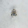 A small industrial aluminium and brass cage wall light originating from Japan. Reclaimed and restored