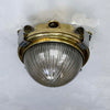 Vintage industrial Small Brass Circular Holophane Wall Light