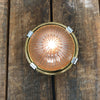 Vintage industrial Small Brass Circular Holophane Wall Light