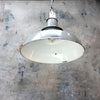 A British mid century grey enamel ceiling factory light by Thorlux.