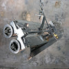 4ft vintage industrial aluminium striplight by Pauluhn with LED tubes and a tilting mechanism for direction illumination