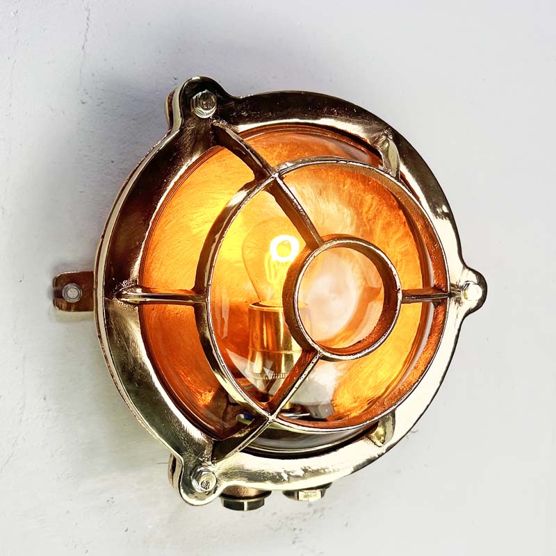 large copper industrial ceiling light