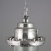 a vintage industrial pendant ceiling light which comprises an aluminium body and glass dome which protects the lamp holder. Reclaimed from a bulgarian factory dating 1960-1970
