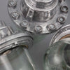 a vintage industrial pendant ceiling light which comprises an aluminium body and glass dome which protects the lamp holder. Reclaimed from a bulgarian factory dating 1960-1970