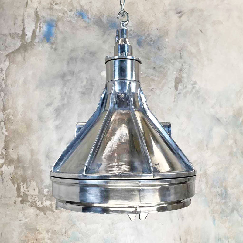  large atex pendant light.  These vintage industrial light pendants are reclaimed and restored for modern use compatible with LED light bulbs. We provide worldwide shipping.