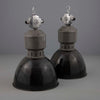 Black Enamel Retro Industrial Pendant Light by Elektrosvit