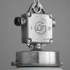 Eletrosvit manufacturers mark on the aluminium housing of a vintage opaline glass ceiling pendant