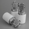 3 vintage white opaline and aluminium vintage ceiling pendants