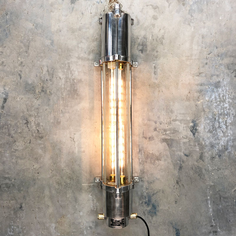 shop our edison strip light made in aluminium with dimmable Edison LED tubes. A unique vintage industrial wall light which we ship worldwide
