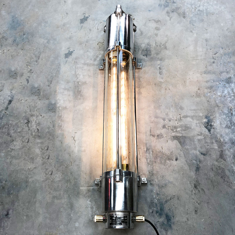 shop our edison strip light made in aluminium with dimmable Edison LED tubes. A unique vintage industrial wall light which we ship worldwide