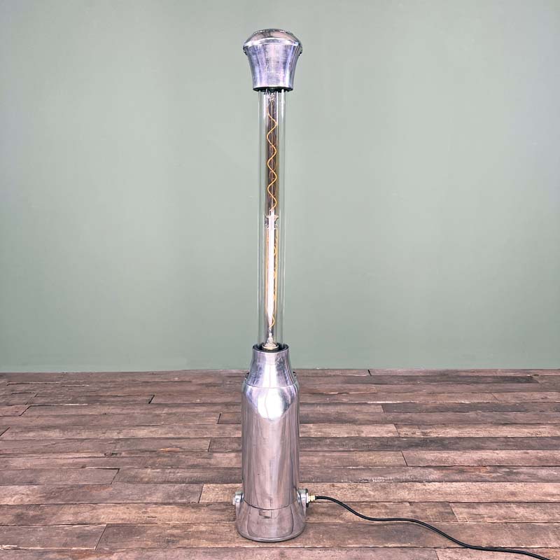 A stunning industrial floor lamp by Water-Heyes Electrical Works. Reclaimed and restored with new electrical components and fitted with Edison LED filament tubes.&nbsp;&nbsp;