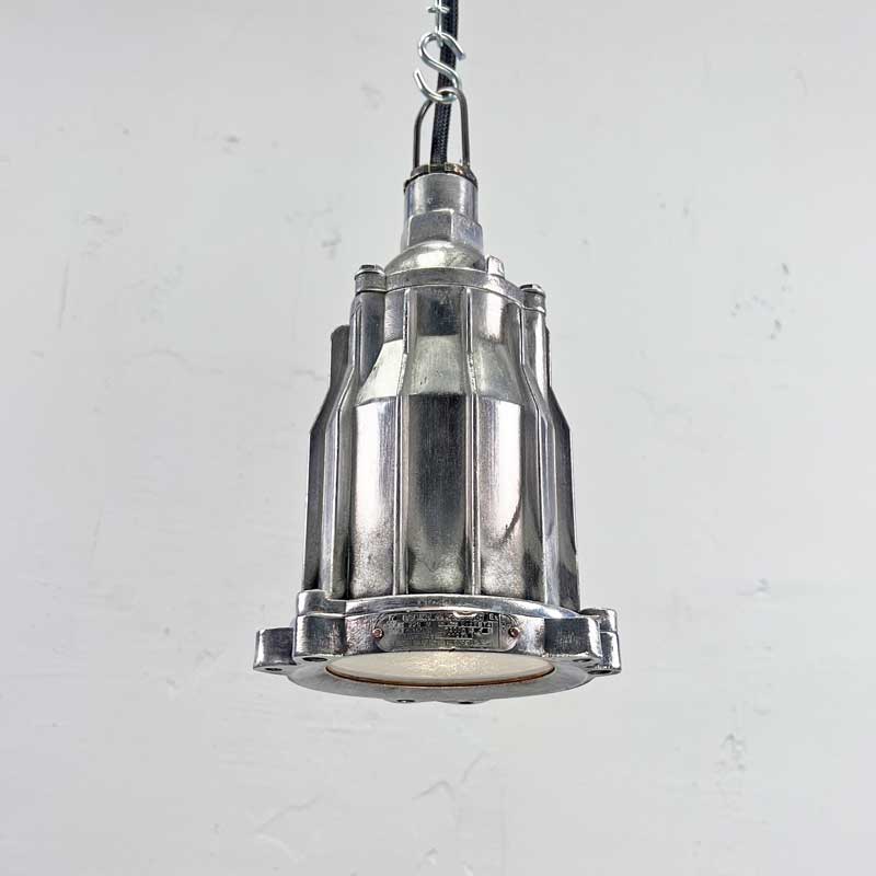 Shop the small industrial spotlights reclaimed and restored by Loomlight ready for industrial style interiors. Great small downlighting for hanging in multiples over a dining table, kitchen island or anywhere you want directional down light.  Compatible with LED light bulbs