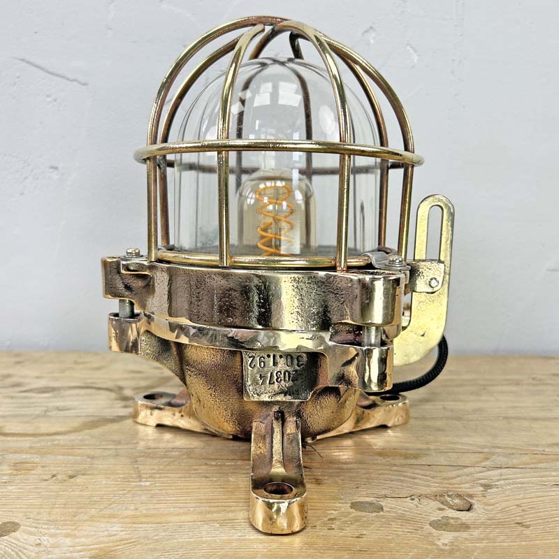 Shop our industrial desk lamp. A copper table lamp restored for modern interiors. Style would fit the steampunk lamp aesthetic & is compatible with LED light bulbs.  
