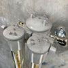 A refurbished industrial flameproof vintage striplight for wall mounting in satin grey. Fitted with Edison LED tubes