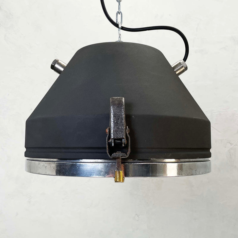 Matt black vintage industrial ceiling light made out of solid steel