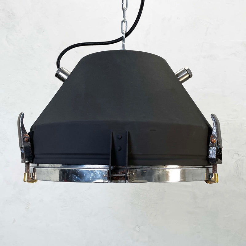 Matt black vintage industrial ceiling light made out of solid steel