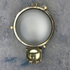 Large outdoor brass wall light with frosted glass