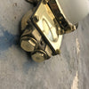 Large outdoor brass wall light with frosted glass